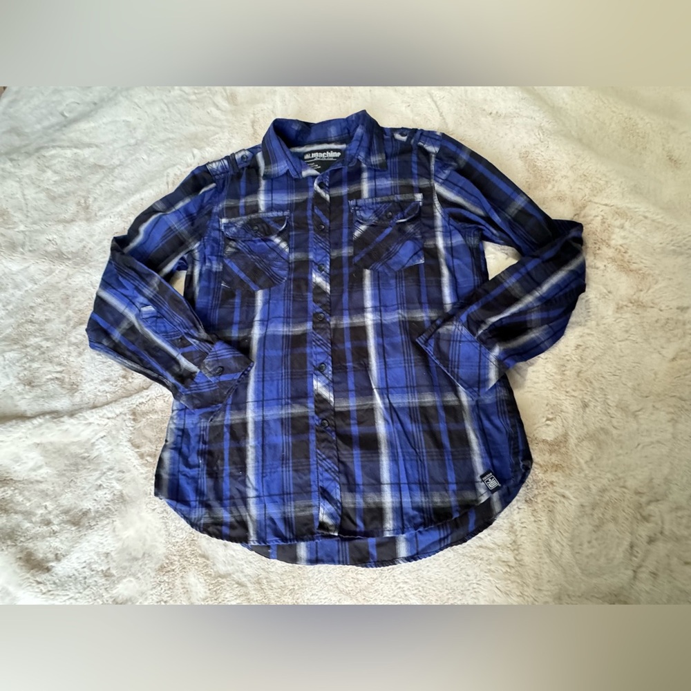 Machine brand plaid button down. Size M